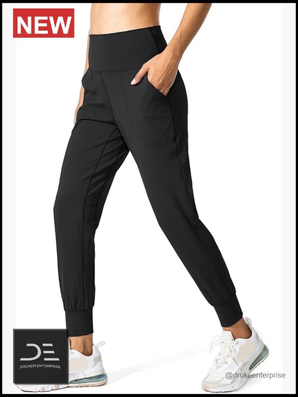 High Waisted Joggers with Pockets, Loose Fit Yoga Pants, Workout Athletic Lounge